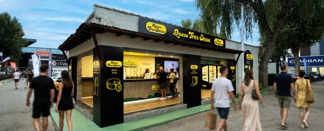 Diseño, producción y montaje de stand Queso Tres Oscos FIDMA 2026